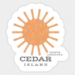 Cedar Island, NC Summertime Vacationing Beachgoing Sun Sticker